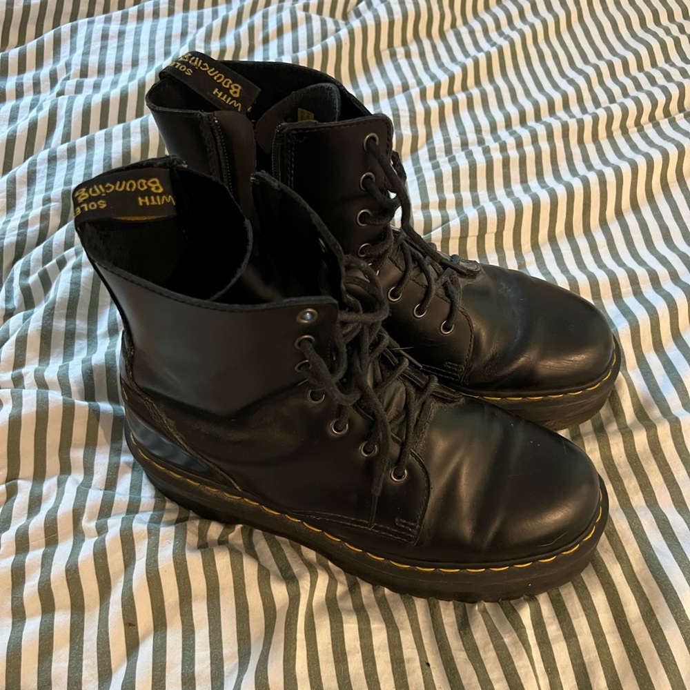 Dr. Martens Platform Black Leather Boots